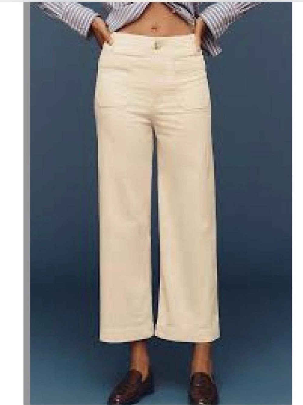 ⚡️Mauve Anthropologie The Colette Cropped Pants in Cream